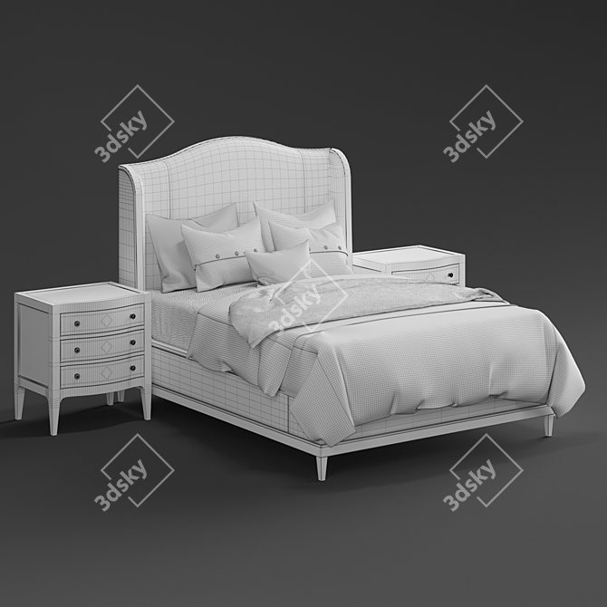 Elegant VERANDA Queen Bed 3D model image 2