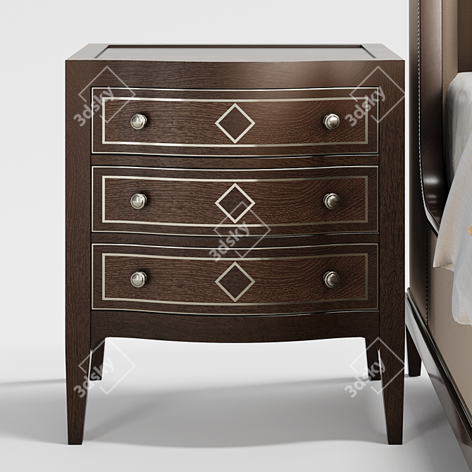 Elegant VERANDA Queen Bed 3D model image 3
