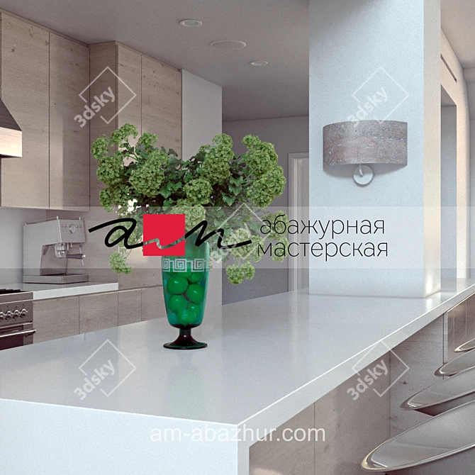 Elegant Cork Wall Sconce 3D model image 3