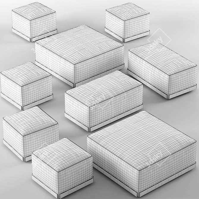 West Poufs - Rodolfo Dordoni Design 3D model image 3