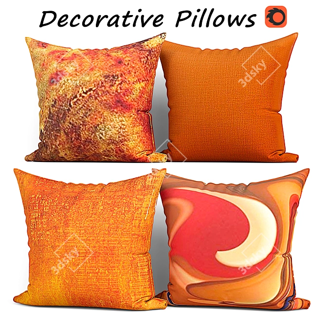  Stylish Decorative Pillow Set 3D model image 1