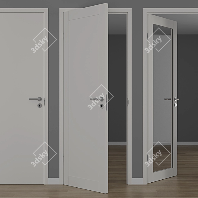 Modern Easy GW 01L Interior Door 3D model image 2