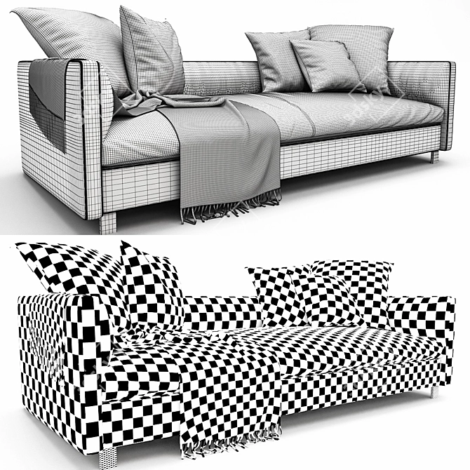 Elegant Lucas Sofa: Versatile Design & Premium Comfort 3D model image 3