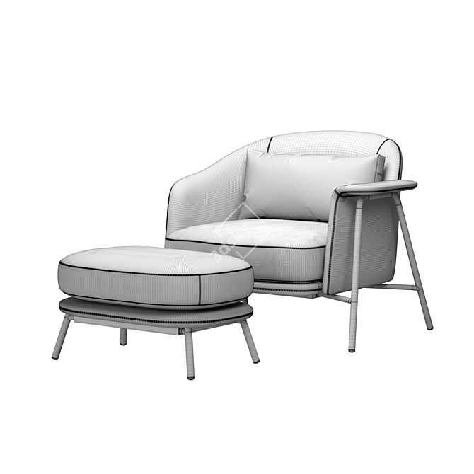 Sleek and Chic: Saba Italia Kepi Armchair 3D model image 3
