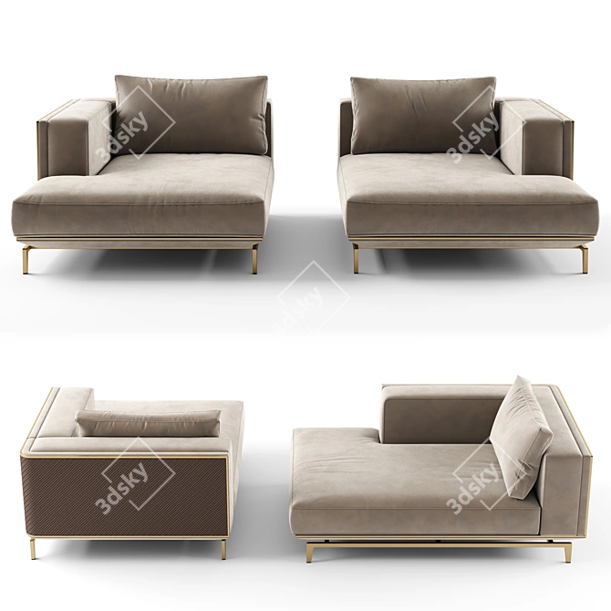 Elegant Visionnaire Backstage Lounger 3D model image 2