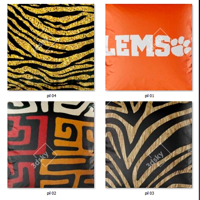 Decorative Pillow Set: EMMTEEY 338 3D model image 3