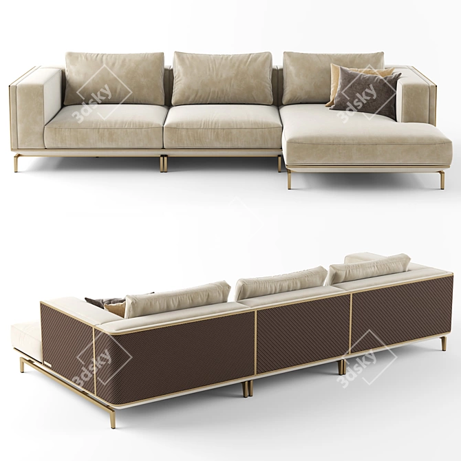 Luxury Backstage Sofa: Visionnaire Chaise 3D model image 2