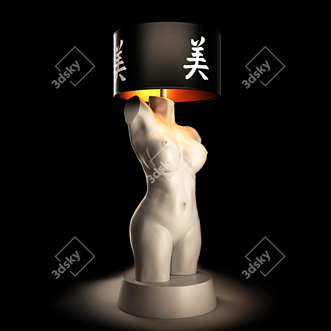 Sculpted Female Torso Lamp 3D model image 2