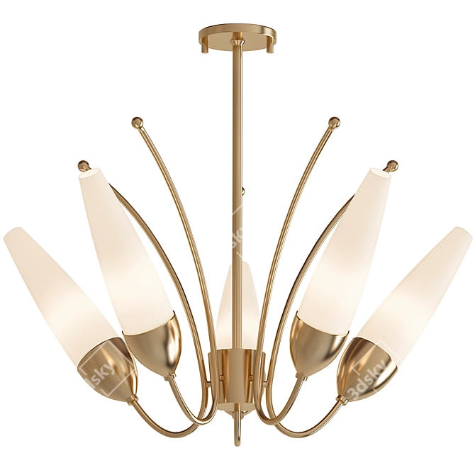 Opulent Opal 5-Light Chandelier 3D model image 1