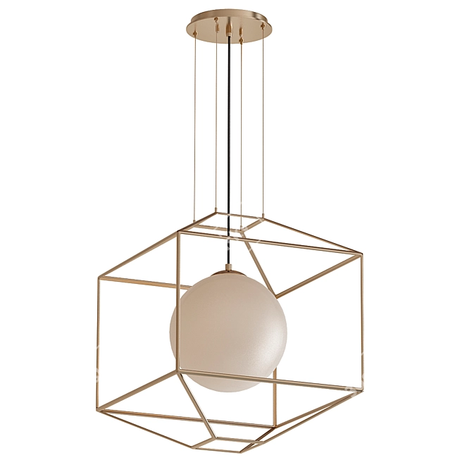 Elegant Gold Leaf Pendant Light 3D model image 1
