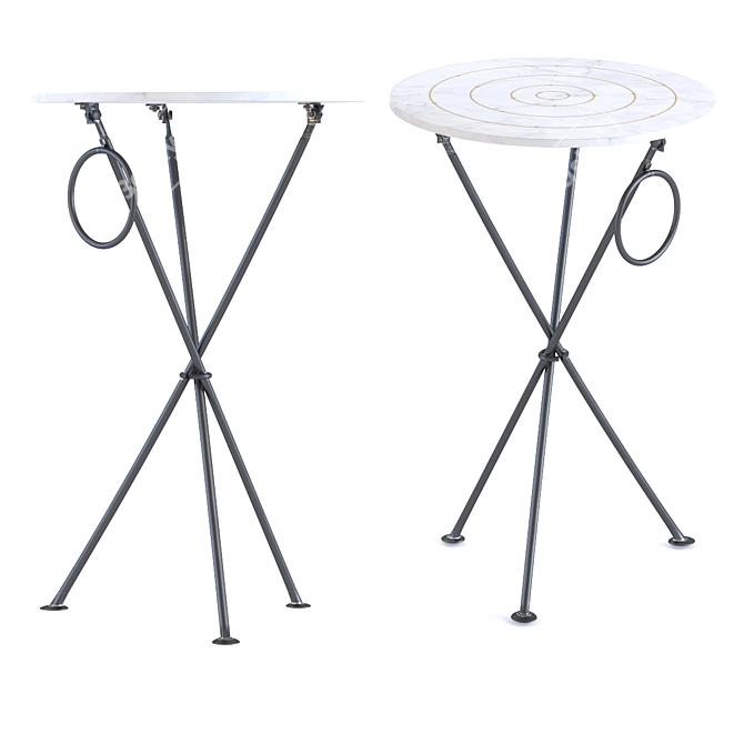 Marble Circles Side Table 3D model image 1