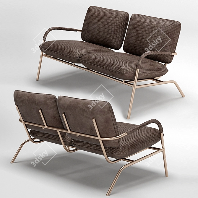 Natural Elegance: Bleu Nature Ozula Sofa 3D model image 1