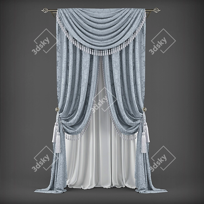 Classic Style Curtains 3D model image 1
