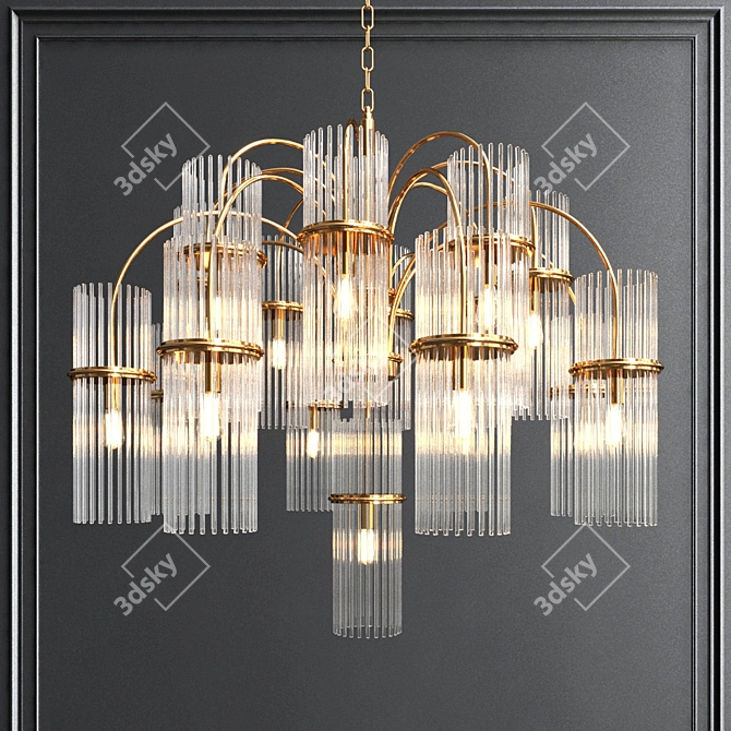 Elegant Grape Crystal Chandelier 3D model image 1