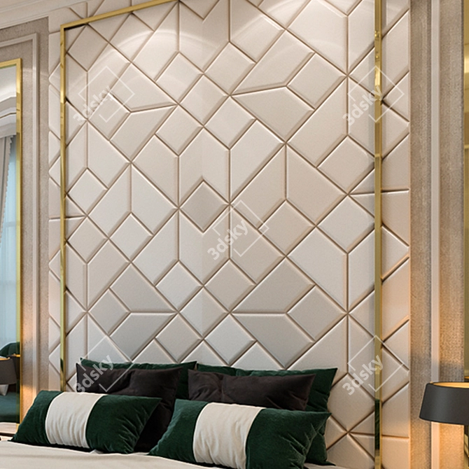 Premium Leather Fabric Panel 3D model image 2
