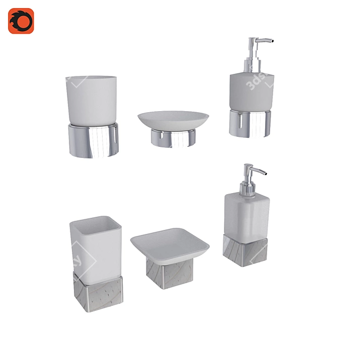 Fixsen Kvadro Bathroom Accessories 3D model image 1