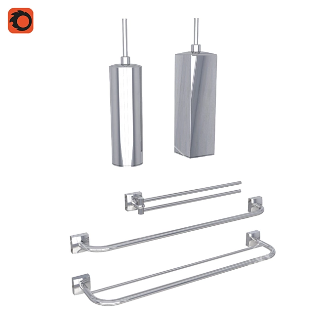Elevate Your Bathroom with Fixsen Kvadro Accessories 3D model image 1
