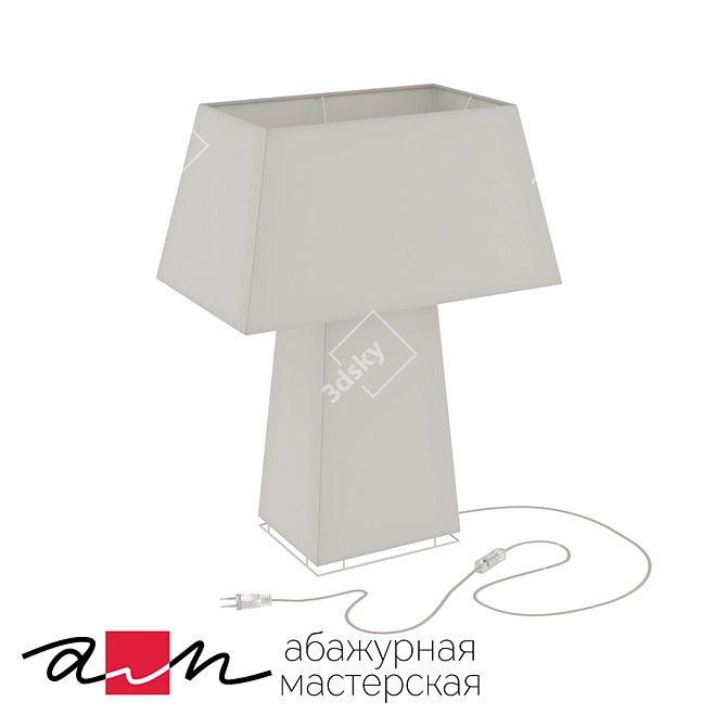 Elegant White Tower Table Lamp 3D model image 1