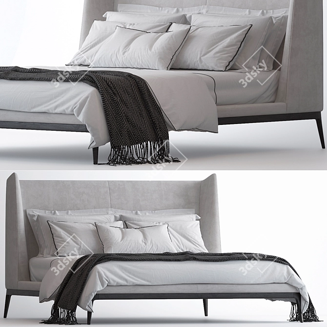 Sleek Dragonfly Bed 3D model image 1