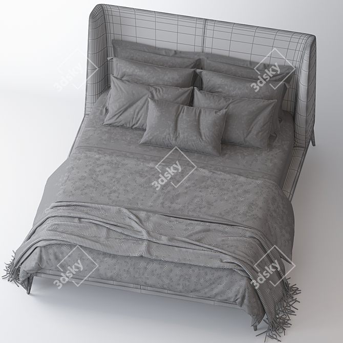 Sleek Dragonfly Bed 3D model image 3