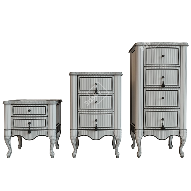 Solid Wood Chest with UVW Unwrap 3D model image 3