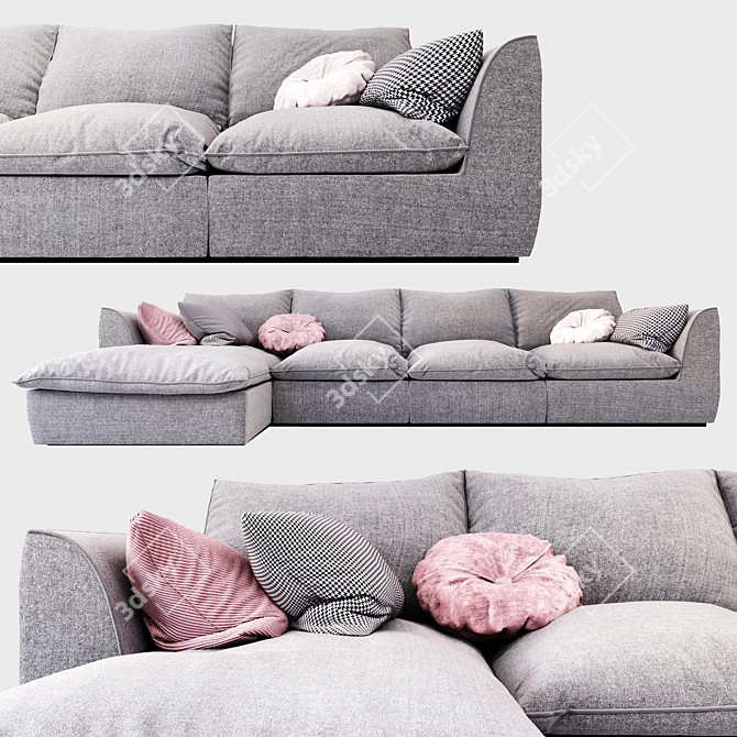 MABAY Vosart Modular Sofa with Sleeper and Multiple Upholstery Options 3D model image 1