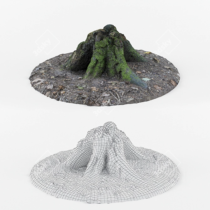 Nature's Haven Forest Stump 3D model image 1