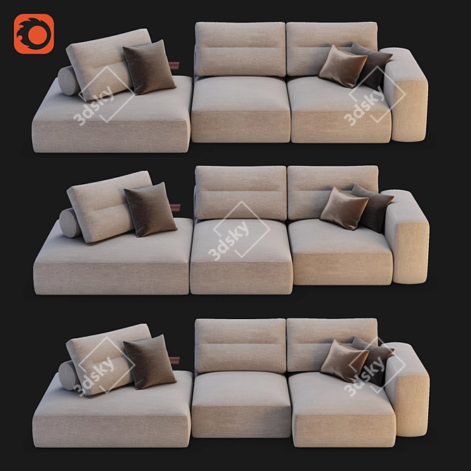 Saba Italia My Taos Modular Sofa 3D model image 1