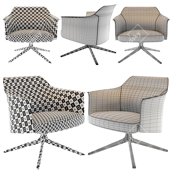 Poliform Stanford Bridge Chair - Elegant, Comfortable Design 3D model image 3