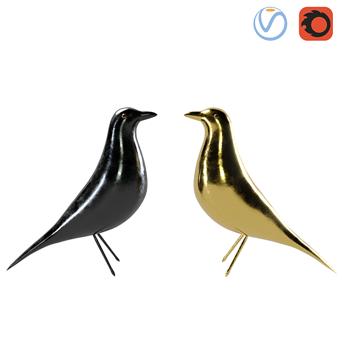 Sleek Vitra Bird: Elegant Decorative Object 3D model image 1