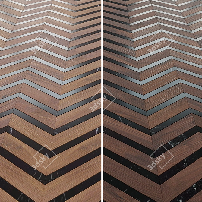 Marble Chevron Tile Atlas Concorde 3D model image 1