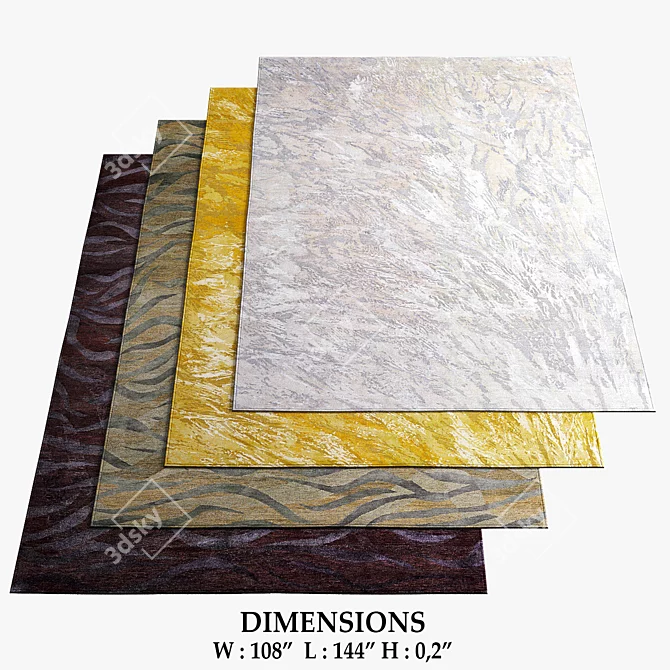 Nature-Inspired Handcrafted Rugs 3D model image 1
