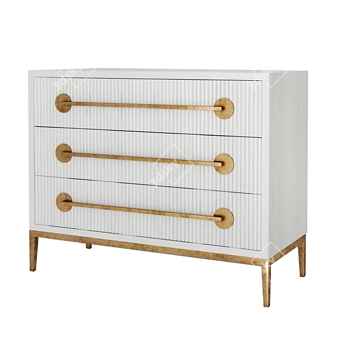 Elegant Carlyle Chest with Three Drawers 3D model image 1