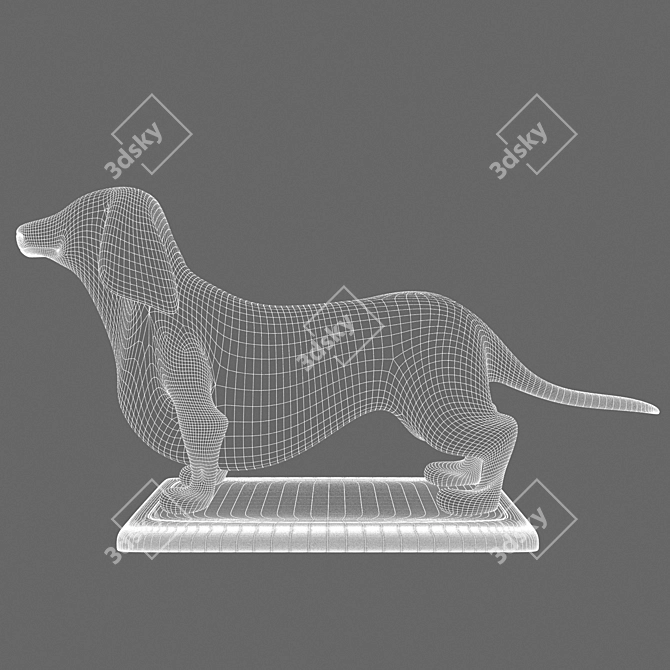 Whimsical Wiener Dog Sculpture 3D model image 3