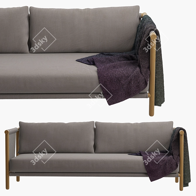Modern LAX Trestles Sofa: Sleek & Elegant 3D model image 1