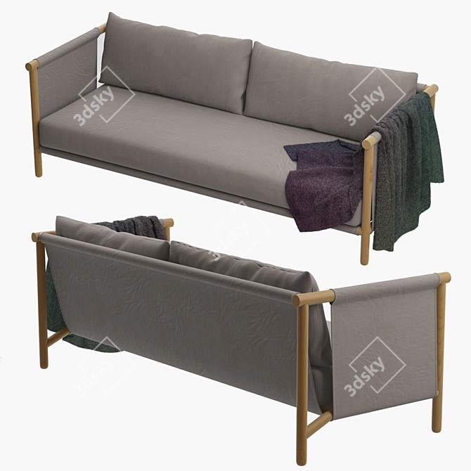 Modern LAX Trestles Sofa: Sleek & Elegant 3D model image 2