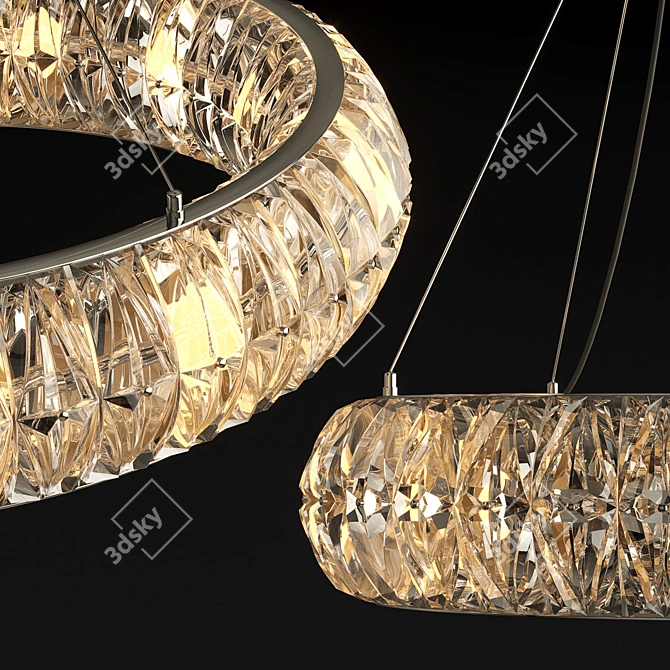 Crystal Elements Ring Chandelier 3D model image 2