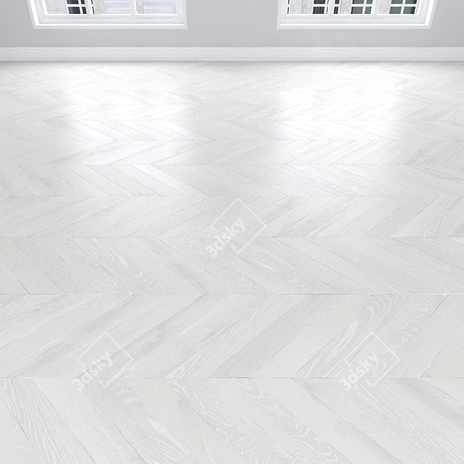 White Oak Parquet: Herringbone, Linear, Chevron 3D model image 3