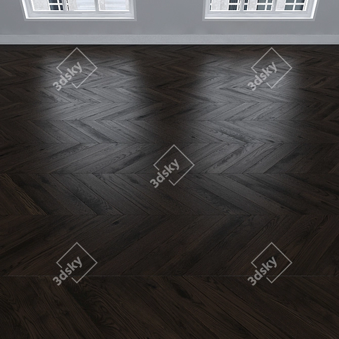 Dark Oak Parquet: Herringbone, Linear & Chevron 3D model image 3