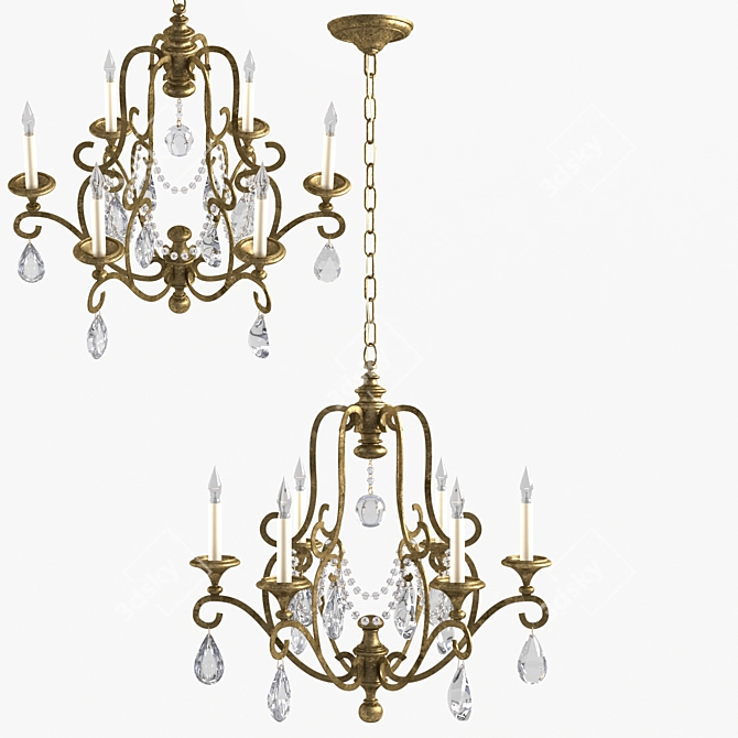 Elegant Piedmont Chandelier: Chapman Visual Comfort 3D model image 1
