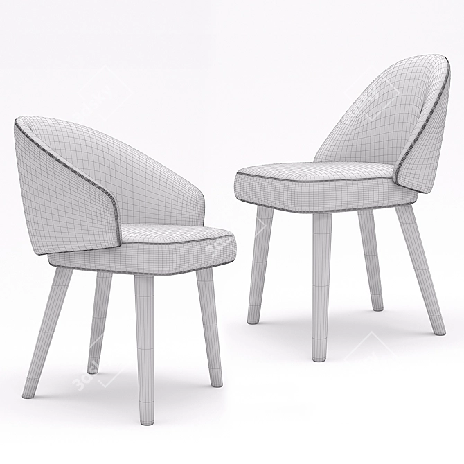 Sleek Minotti Lawson Dining Chair 3D model image 3