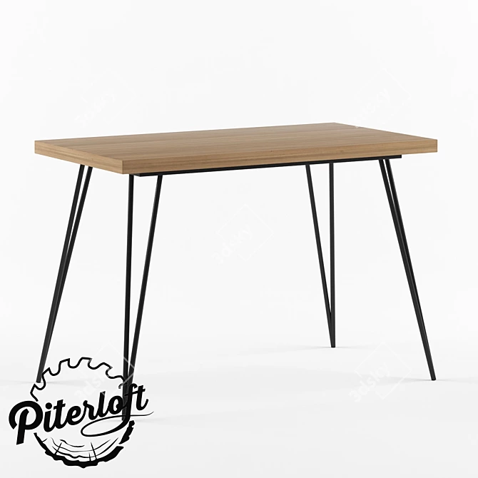 Rustic Industrial Table "Arlas 3D model image 1