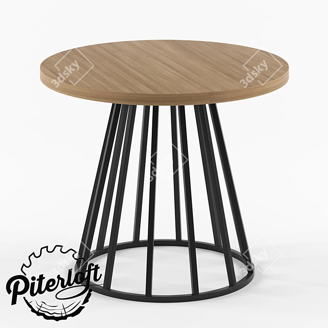 Rustic Loft Dining Table 3D model image 1