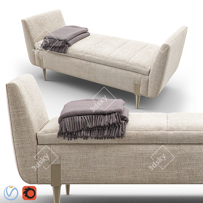 Baker Daydream Daybed: Art Deco-Inspired Seating 3D model image 1