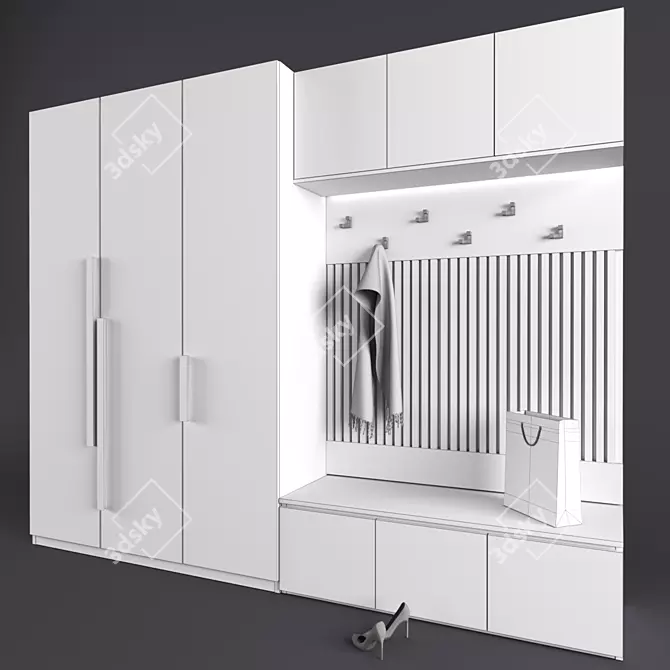 Customizable Hall Storage Unit by MR.Doors 3D model image 2
