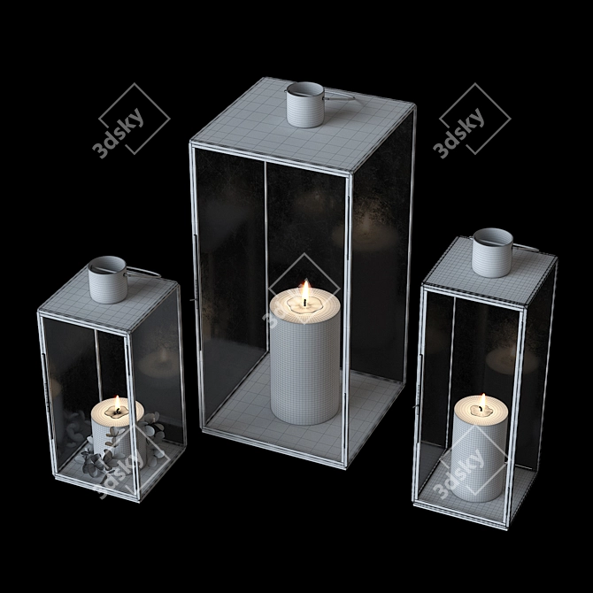 Enchanting Antique Brass Lanterns 3D model image 3