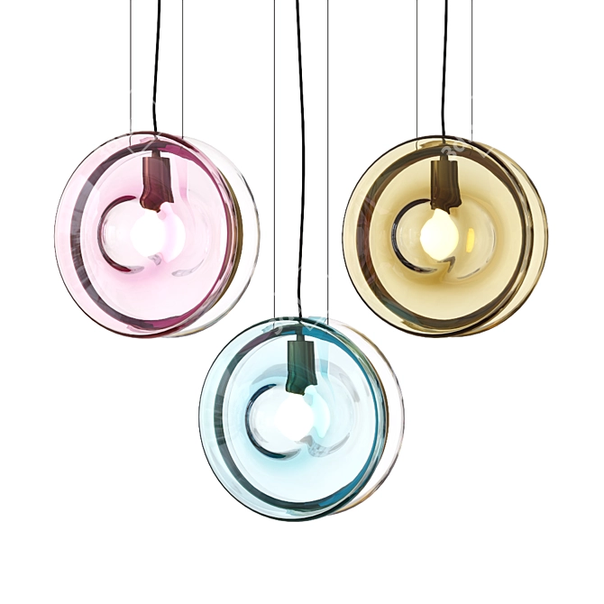 Elegant Glass Pendant with Hanging Lamp 3D model image 1