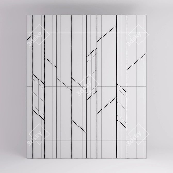 Sleek Blackwood Cabinet (W: 200cm, D: 60cm, H: 240cm) 3D model image 2