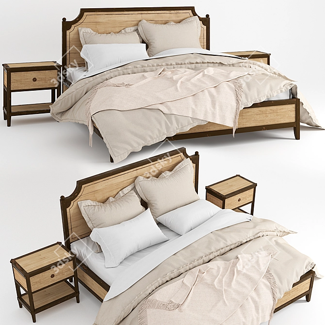 Luxury Atherton Bed Set 3D model image 1