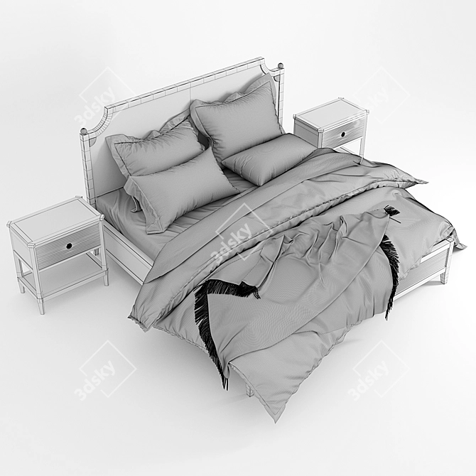 Luxury Atherton Bed Set 3D model image 2